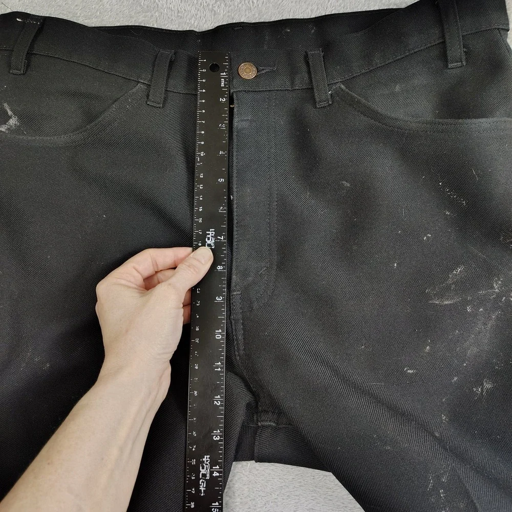 VTG 60's Levi's‎ Pants Dacron Polyester Men's Pleated Black 38x30 Distress